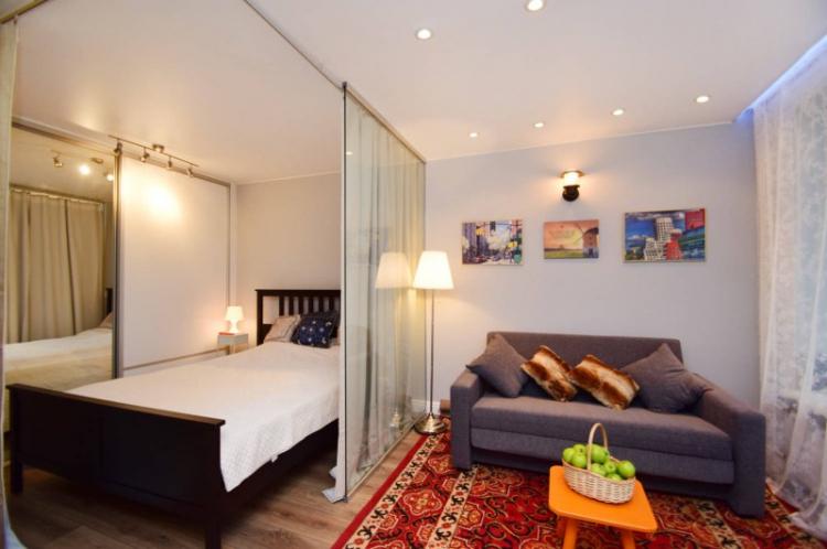 Зонирование однокомнатной квартиры - фото, идеи и способы