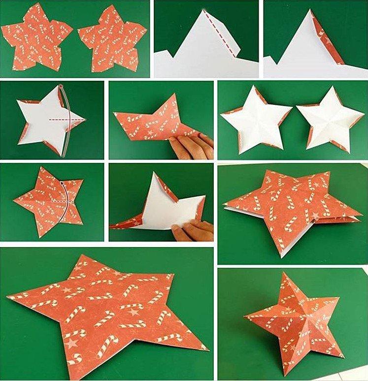 Классическая звезда на елку из бумаги своими руками