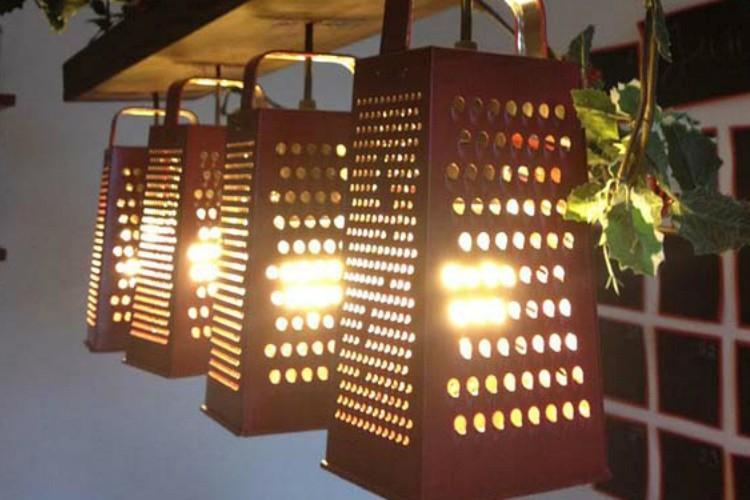 Плафон из кухонных приборов своими руками